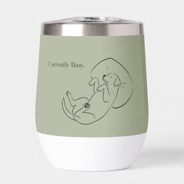 Personalized Labrador Wine Tumbler  Currently Busy (Vorderseite)