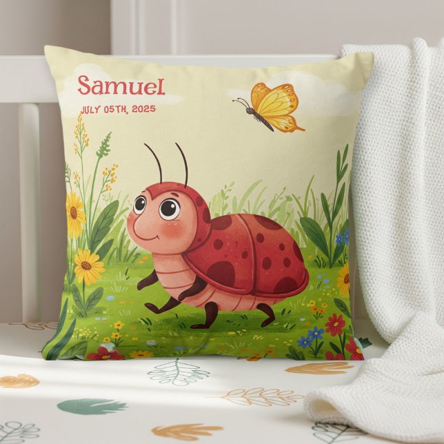 Personalized Ladybug Pillow – Baby Name Kissen (Von Creator hochgeladen)