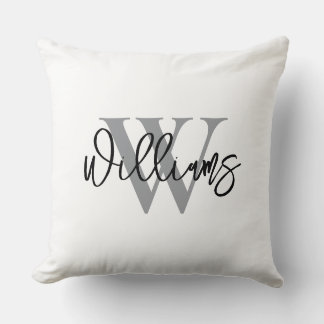 Personalized Last Name Wedding Throw Pillow Kissen