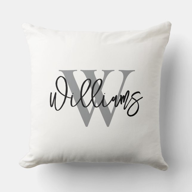 Personalized Last Name Wedding Throw Pillow Kissen (Vorderseite)