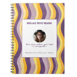 Personalized Lavender and Yellow Wave Patterned  Notizblock