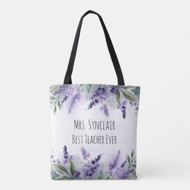 Personalized Lavender Flowers Teacher Appreciation (Rückseite)