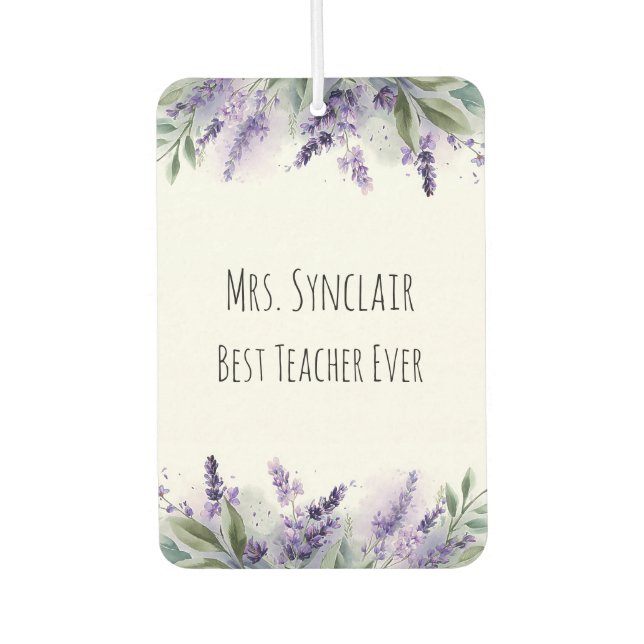 Personalized Lavender Flowers Teacher Appreciation Autolufterfrischer (Vorderseite)