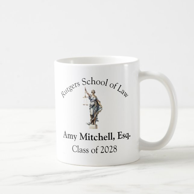 Personalized Law School/Lawyer Lady Justice Kaffeetasse (Rechts)
