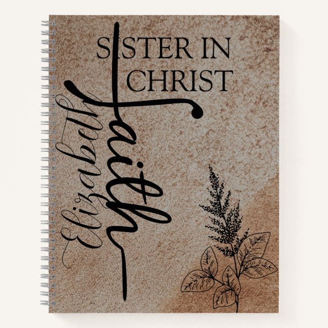 Personalized Leather Christian Journal for Her,  Notizbuch (Vorderseite)