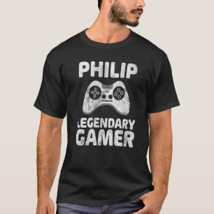 Personalized Legendary Gamer Shirt Philip Name Vid