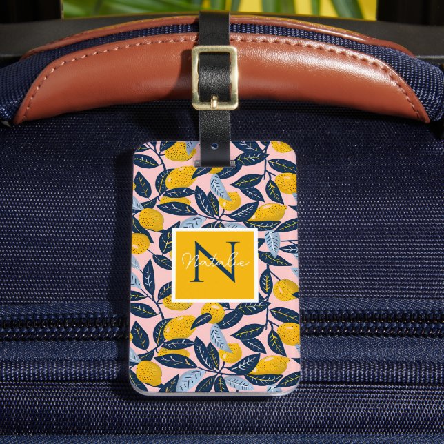 Personalized Lemon Luggage Tag  Gepäckanhänger (Vorderseite Insitu 2)