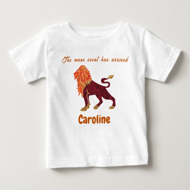 Personalized Leo Zodiac Impressionist Toddler  Baby T-shirt (Vorderseite)