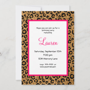 Personalized Leopard 30th Birthday Invitation Einladung