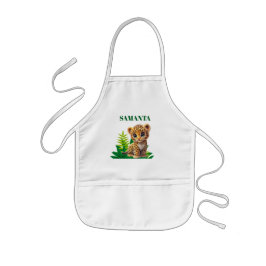 Personalized Leopard Kids Art Apron Kinderschürze