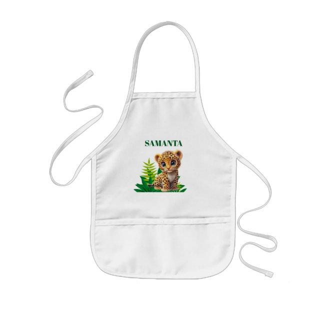 Personalized Leopard Kids Art Apron Kinderschürze (Vorne)