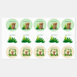 Personalized Leopard Waterproof Labels  Etiketten