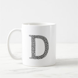 Personalized Letter D Coffee Mug Gift Kaffeetasse
