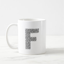 Personalized Letter F Coffee Mug Gift Kaffeetasse