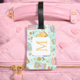 Personalized Letter Magic Books Girl School Green Gepäckanhänger