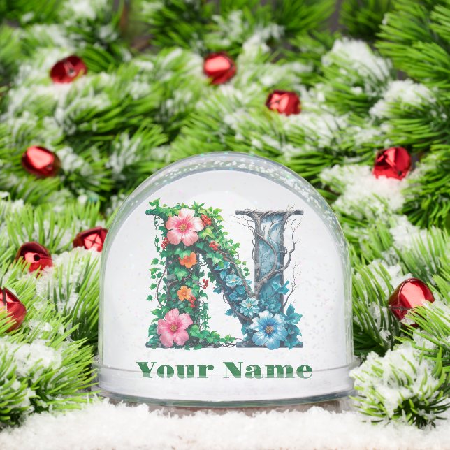 Personalized Letter N Schneekugeln (Weihnachten)