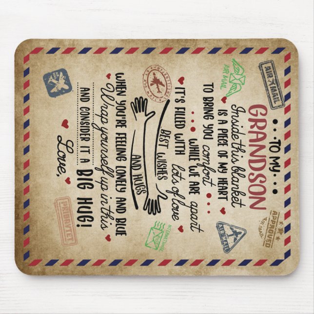 Personalized Letter to My GrandSon, Birthday Gift Mousepad (Vorne)