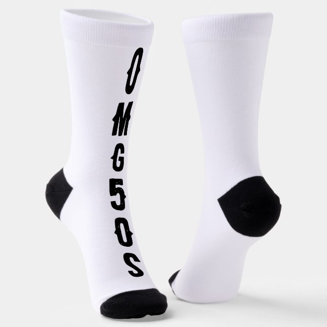 Personalized lettering black and white modern socken (Gewinkelt)