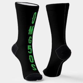 Personalized lettering Green and black modern Chic Socken