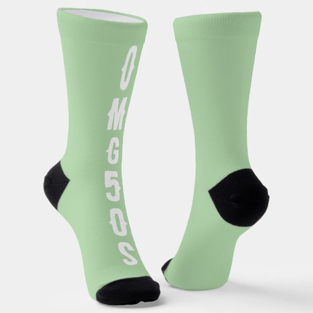 Personalized lettering light green and white Chic Socken (Gewinkelt)