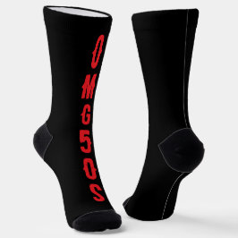 Personalized lettering red black modern background socken