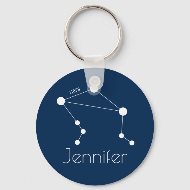 Personalized Libra Zodiac Constellation Schlüsselanhänger (Vorderseite)