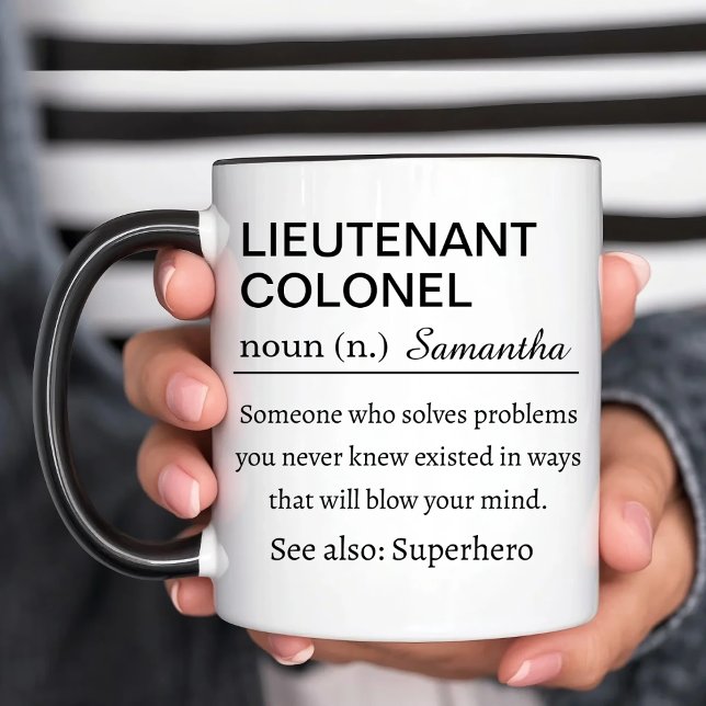 Personalized Lieutenant Colonel Definition Zweifarbige Tasse (Von Creator hochgeladen)