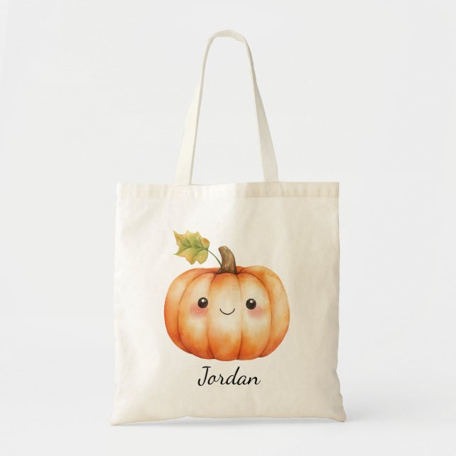 Personalized Lil’ Pumpkin Trick-or-Treat Bag Tragetasche (Vorne)