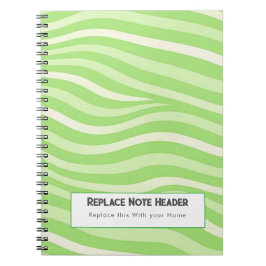 Personalized Lime Green Wave Patterned Notizblock