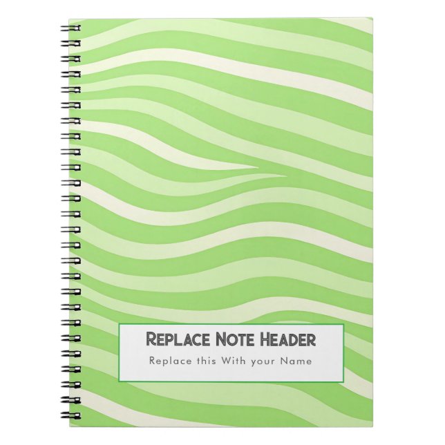 Personalized Lime Green Wave Patterned  Notizblock (Vorderseite)