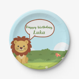 Personalized Lion Birthday Plate for Kids Pappteller