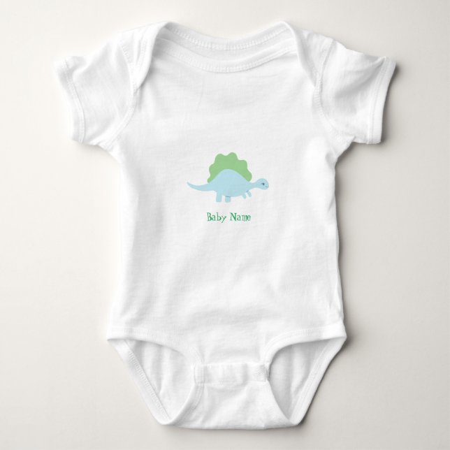 Personalized, little dinosaur baby bodysuit baby strampler (Vorderseite)