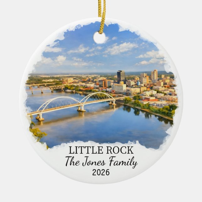 Personalized Little Rock Ornament, Custom Arkansas Keramik Ornament (Vorne)