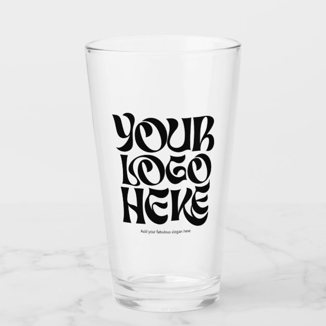 Personalized Logo and Text Beer Glasses Glas (Vorderseite)