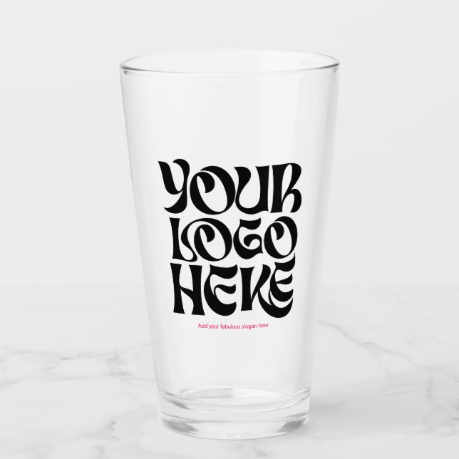 Personalized Logo and Text Beer Glasses Glas (Vorderseite)