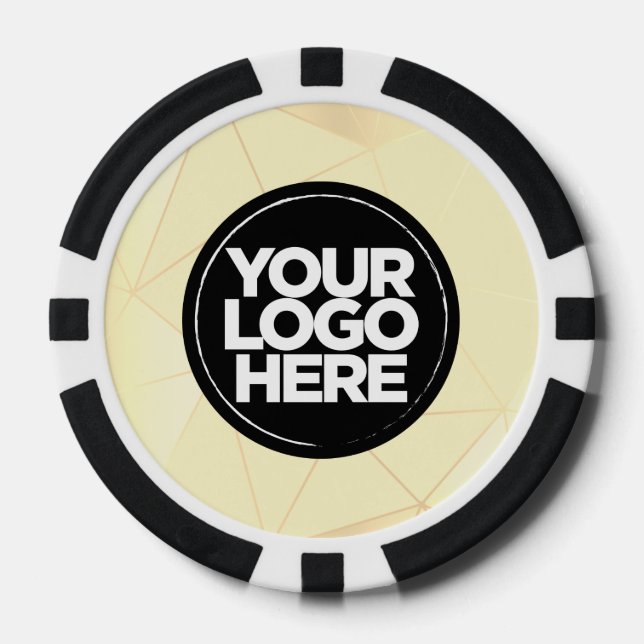 Personalized Logo and Text Geometric Gold Pokerchips (Vorderseite)