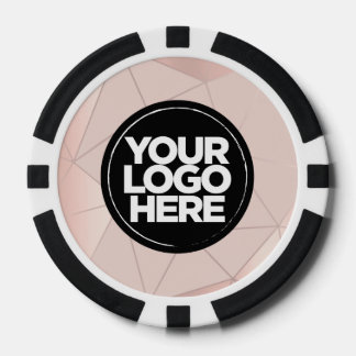 Personalized Logo and Text Geometric Pink Pokerchips