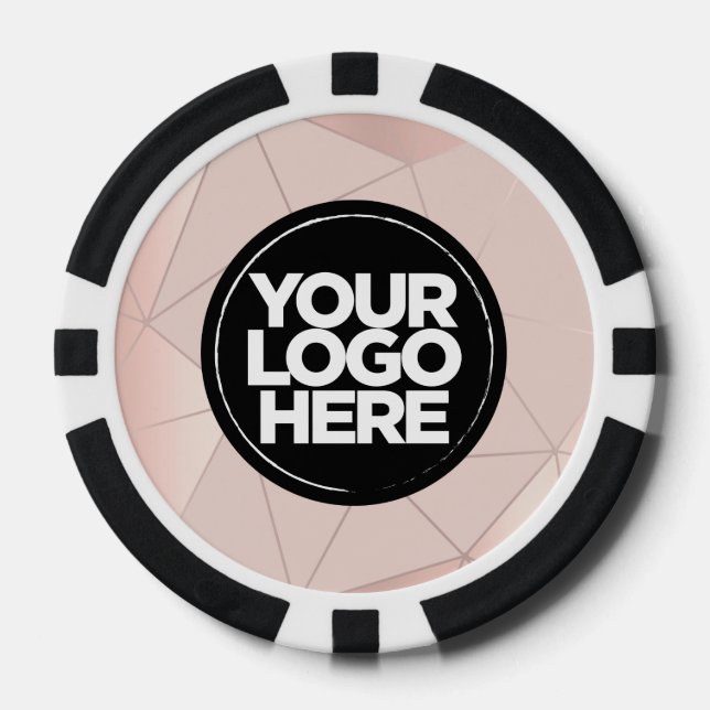 Personalized Logo and Text Geometric Pink Pokerchips (Vorderseite)