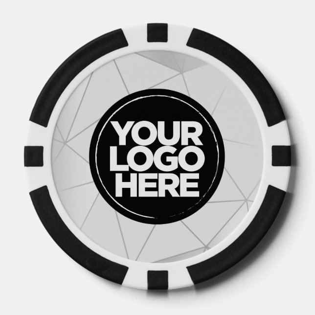 Personalized Logo and Text Geometric Silver Pokerchips (Vorderseite)