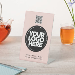 Personalized Logo and Text Simple Qr Code Sockelschild