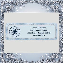 Personalized Logo Ice Blue Frost Snowflake Border