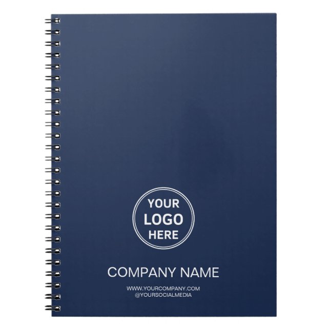 Personalized Logo Navy Blue Corporate Business Notizblock (Vorderseite)