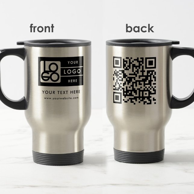 Personalized Logo Website QR Code Text Promotional Reisebecher (Personalized Logo Website QR Code Text Promotional Travel Mug)