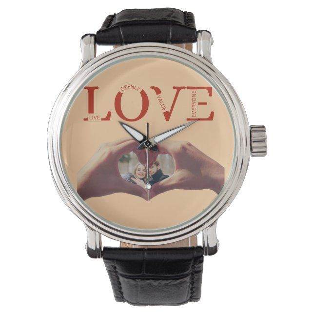 Personalized LOVE Acronym Photo  Armbanduhr (Vorderseite)