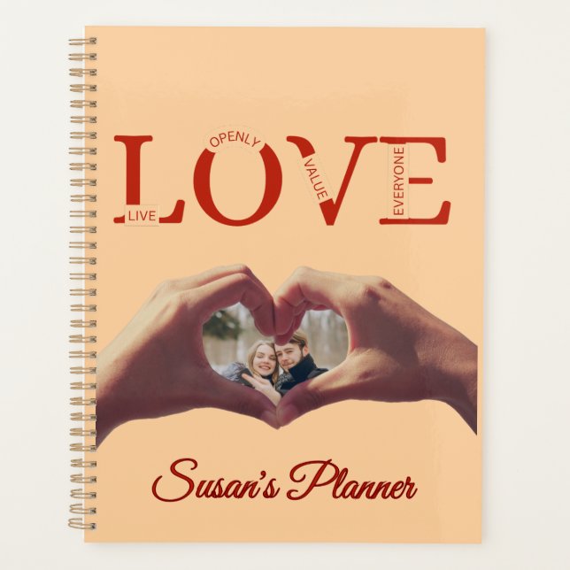 Personalized LOVE Acronym Photo  Planer (Vorderseite)