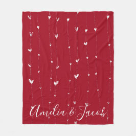 Personalized Love Couple Names hearts Blanket  Fleecedecke