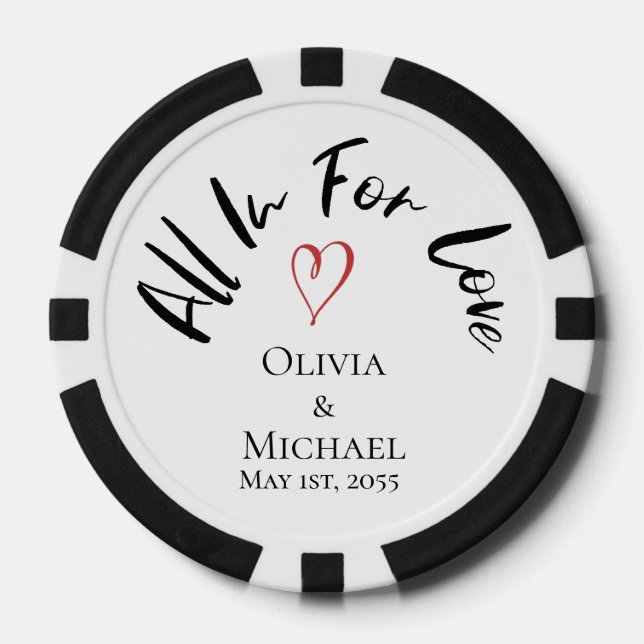 Personalized Love Heart Photo Wedding Anniversary Pokerchips (Vorderseite)