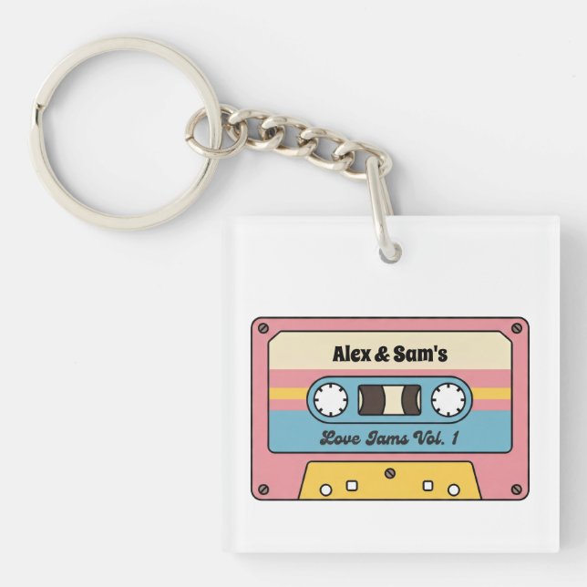 Personalized Love Jams Cassette Tape – Custom Name Schlüsselanhänger (Vorderseite)