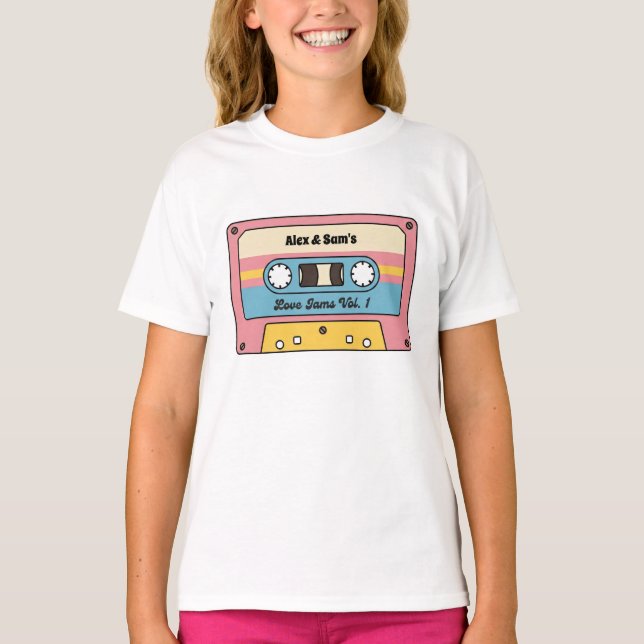 Personalized Love Jams Cassette Tape – Custom Name T-Shirt (Vorderseite)