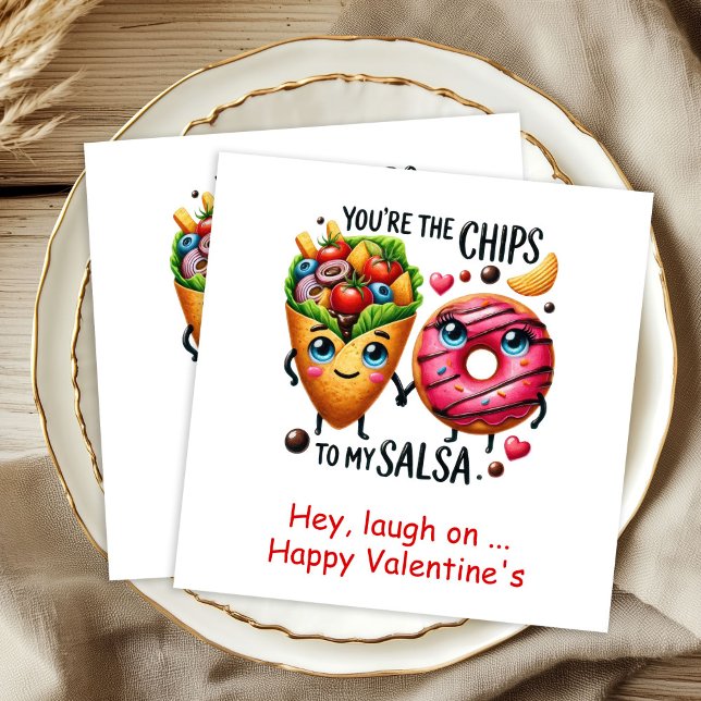 Personalized Love Quote Funny Food Napkins Serviette (Custom Name Cartoon Food Valentine Napkins)
